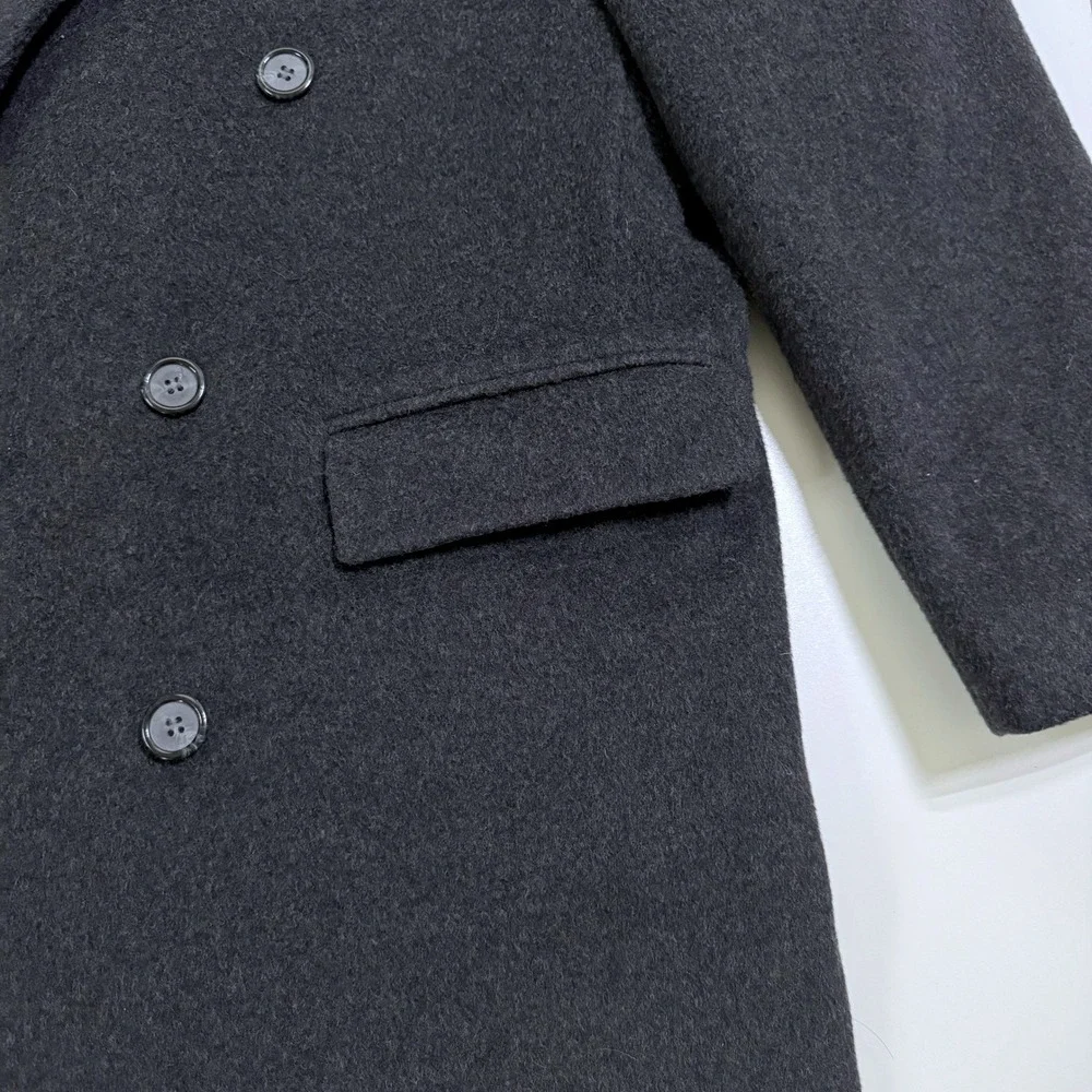 New Brigantine Overcoat Mens‎ 42 Gray Cashmere Blend Double Breasted USA Made
